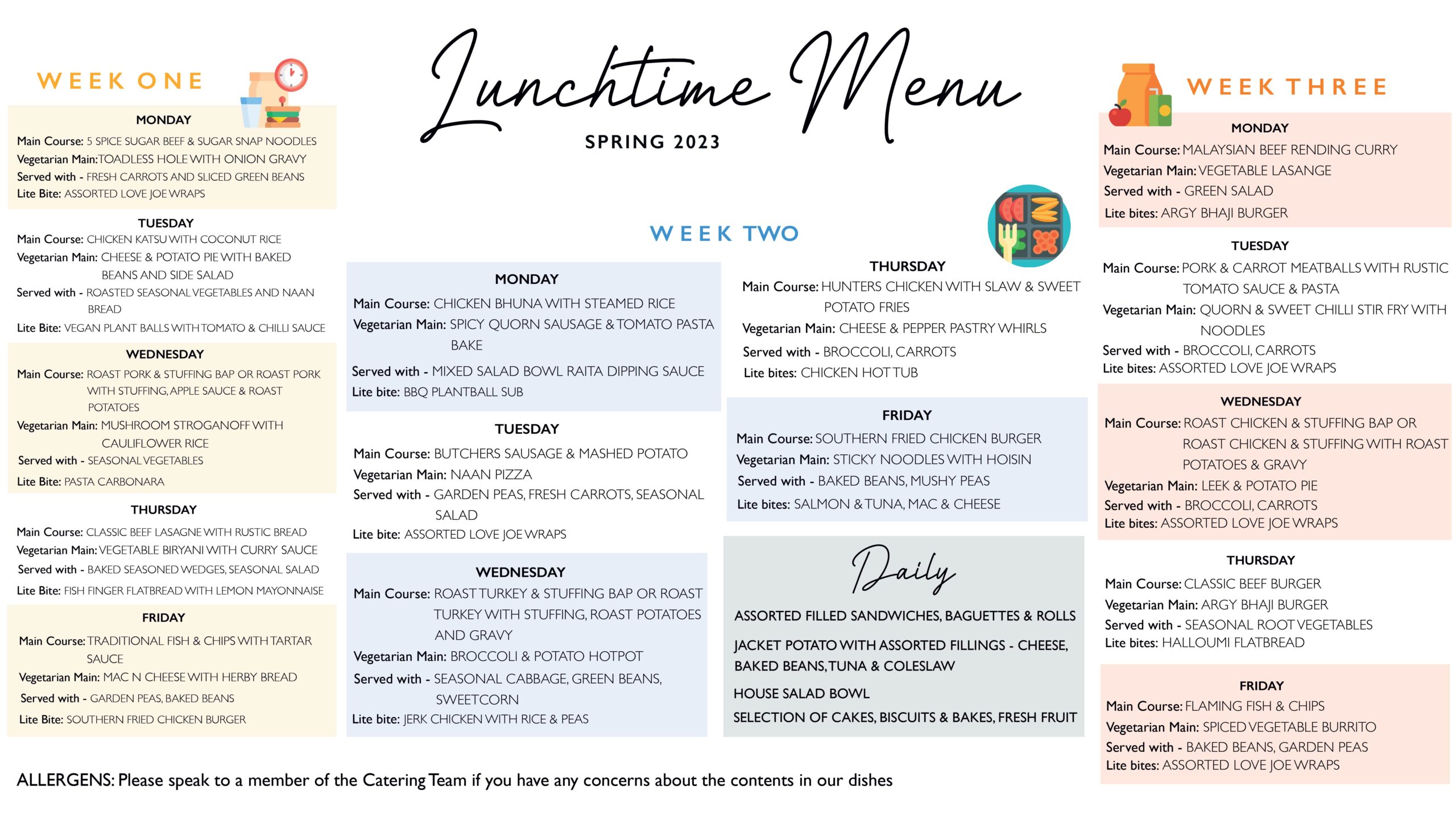 Canteen Menu - Smestow Academy