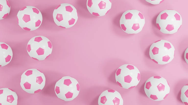 Pink Goals and Ambitions: 3D Soccer Balls Signifying Women's Sports